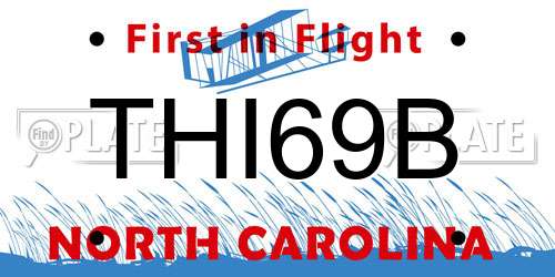 THI69B North Carolina License Plate