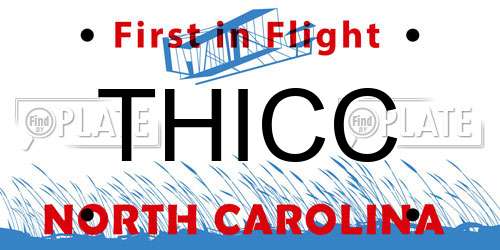 THICC North Carolina License Plate