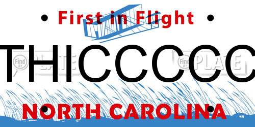 THICCCCC North Carolina License Plate