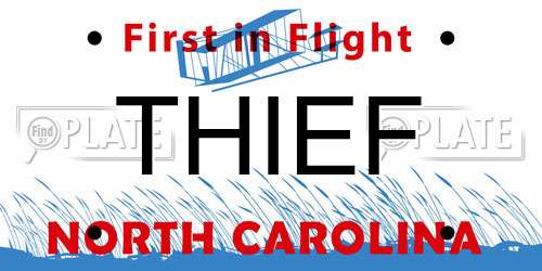 THIEF North Carolina License Plate