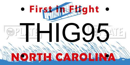 THIG95 North Carolina License Plate