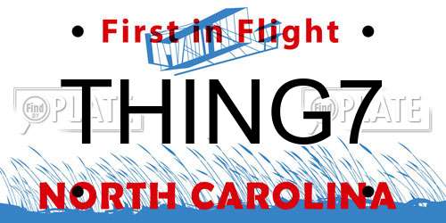 THING7 North Carolina License Plate