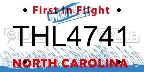 THL4741 North Carolina License Plate