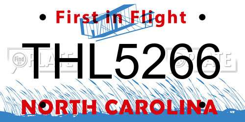THL5266 North Carolina License Plate