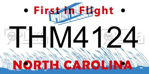 THM4124 North Carolina License Plate