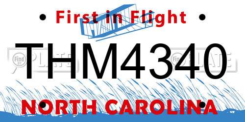 THM4340 North Carolina License Plate