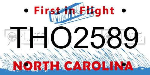THO2589 North Carolina License Plate