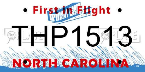THP1513 North Carolina License Plate