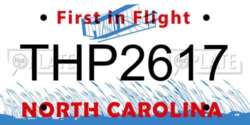 THP2617 North Carolina License Plate