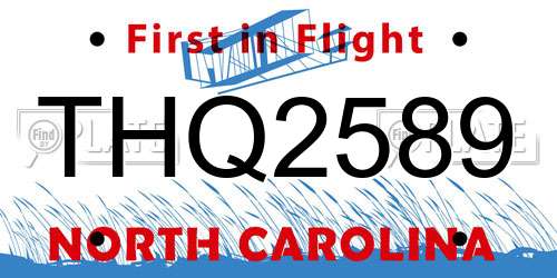 THQ2589 North Carolina License Plate