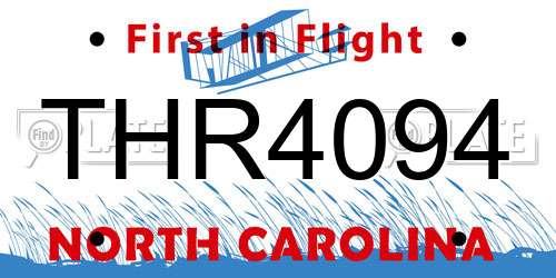 THR4094 North Carolina License Plate