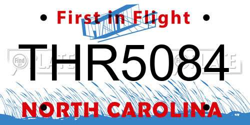 THR5084 North Carolina License Plate