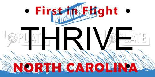 THRIVE North Carolina License Plate