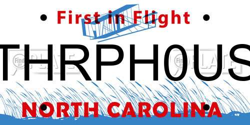 THRPH0US North Carolina License Plate