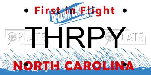 THRPY North Carolina License Plate