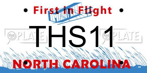 THS11 North Carolina License Plate