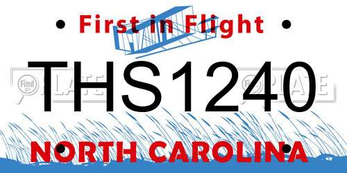 THS1240 North Carolina License Plate