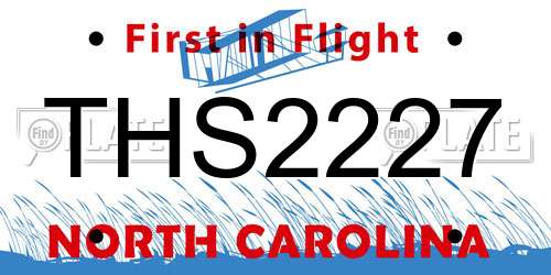 THS2227 North Carolina License Plate