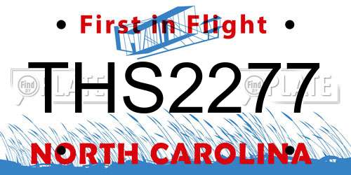 THS2277 North Carolina License Plate
