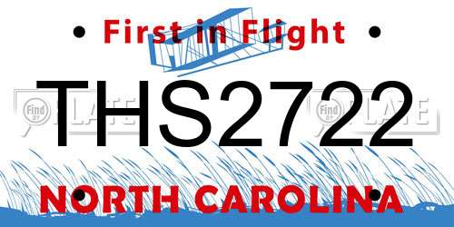 THS2722 North Carolina License Plate
