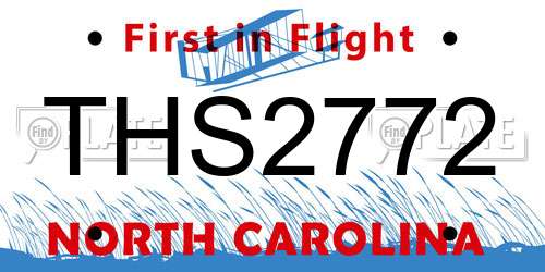 THS2772 North Carolina License Plate
