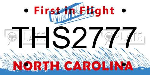 THS2777 North Carolina License Plate