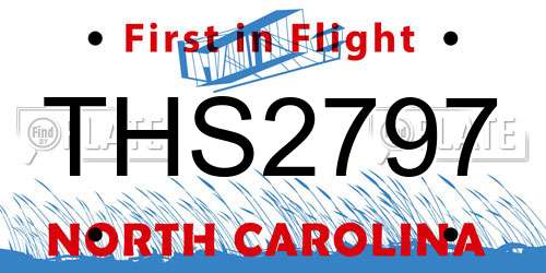 THS2797 North Carolina License Plate