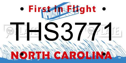 THS3771 North Carolina License Plate