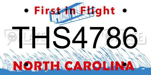 THS4786 North Carolina License Plate