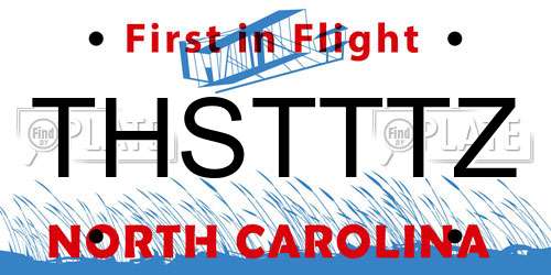 THSTTTZ North Carolina License Plate