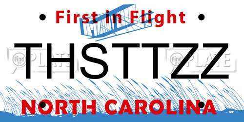 THSTTZZ North Carolina License Plate