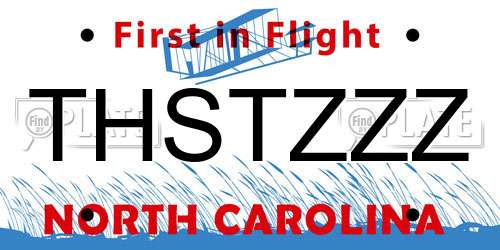 THSTZZZ North Carolina License Plate