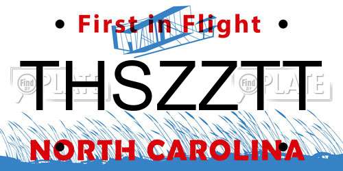 THSZZTT North Carolina License Plate