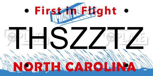 THSZZTZ North Carolina License Plate