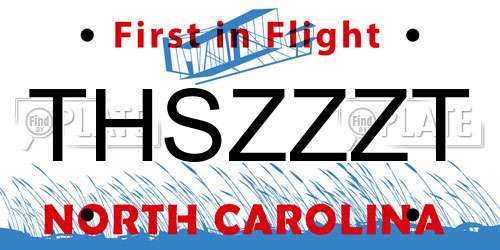 THSZZZT North Carolina License Plate