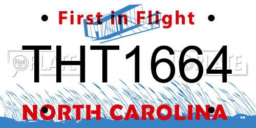 THT1664 North Carolina License Plate