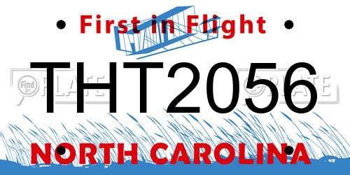 THT2056 North Carolina License Plate