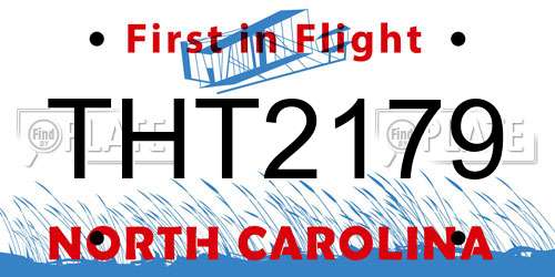 THT2179 North Carolina License Plate