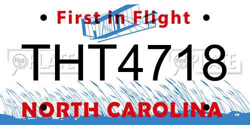 THT4718 North Carolina License Plate