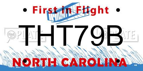 THT79B North Carolina License Plate
