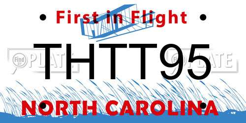 THTT95 North Carolina License Plate