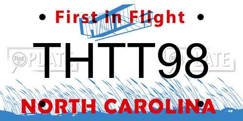 THTT98 North Carolina License Plate