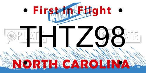 THTZ98 North Carolina License Plate