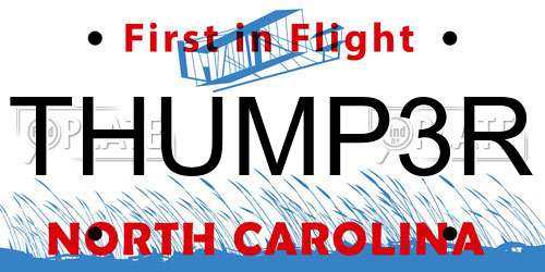 THUMP3R North Carolina License Plate