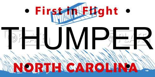 THUMPER North Carolina License Plate