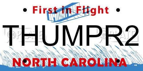 THUMPR2 North Carolina License Plate