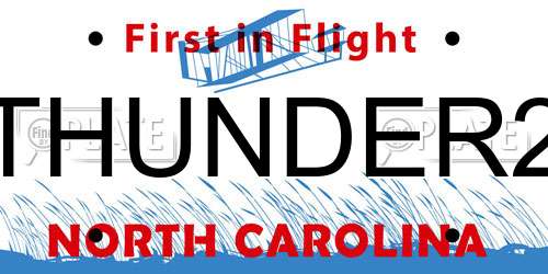 THUNDER2 North Carolina License Plate