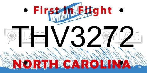 THV3272 North Carolina License Plate