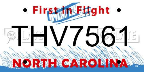 THV7561 North Carolina License Plate