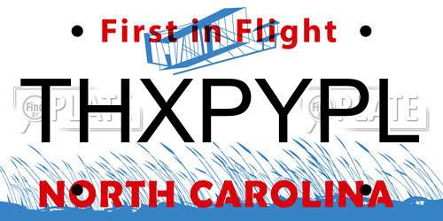 THXPYPL North Carolina License Plate